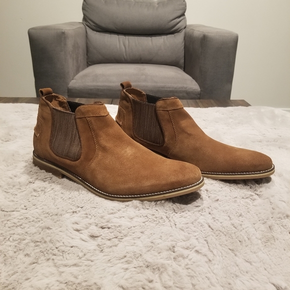 Men's Joseph Abboud Dark Tan Suede Boots (Brand New) Size 12 - Picture 2 of 5